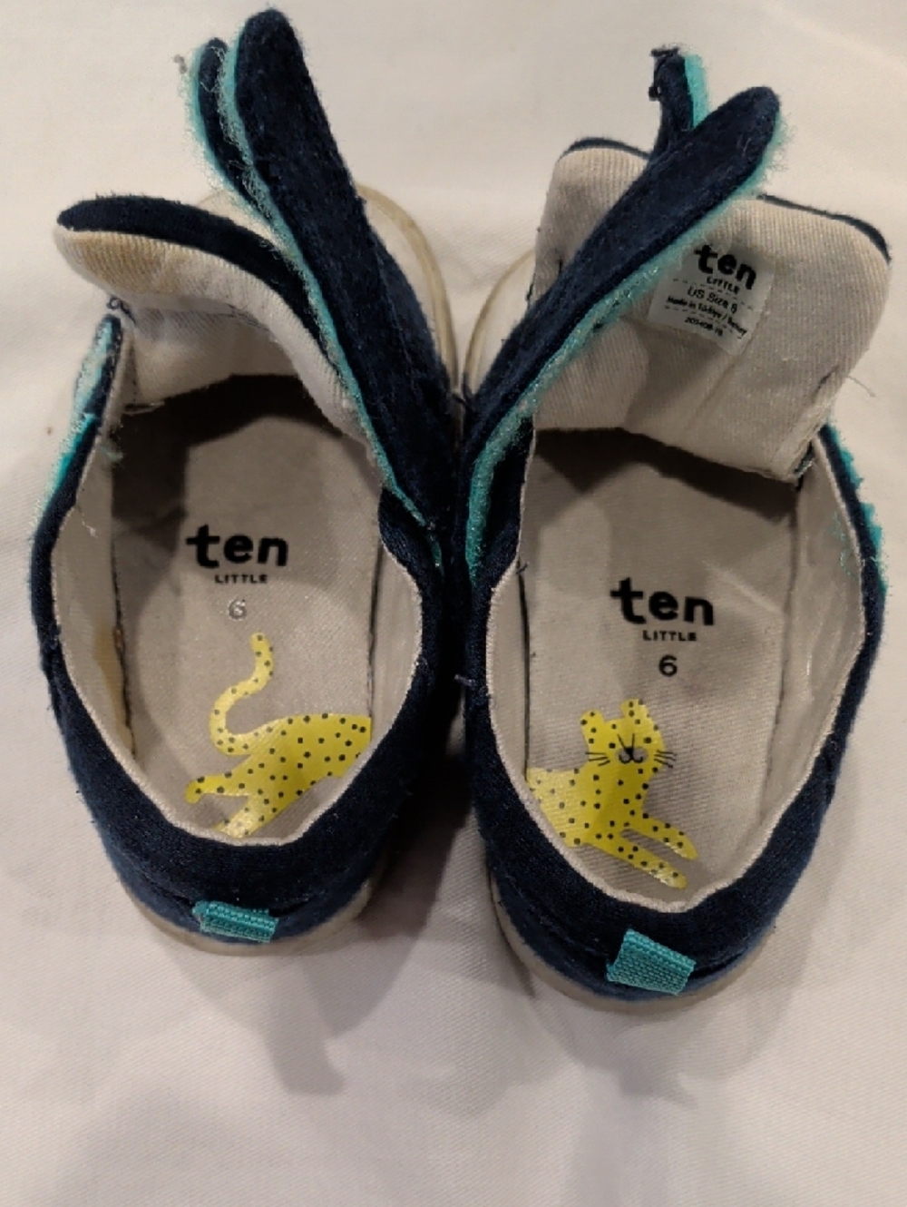 Ten Little Navy Blue Velcro Sneakers - Picture 2 of 4